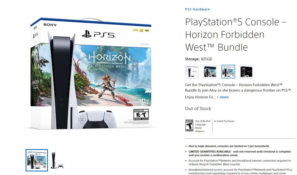 Horizon Forbidden West forma parte del primer bundle de PS5